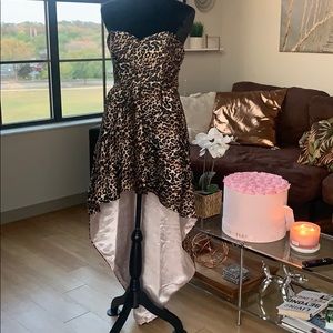 Leopard fish tail high low dress sweetheart neck *PROM*